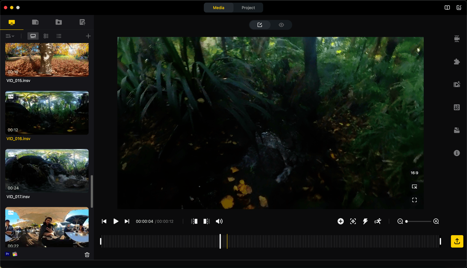 Editing 360 videos using Insta360 Studio software