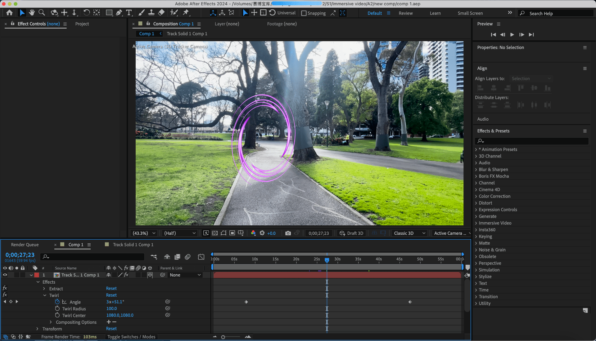 After Effect 3D camera tracker and animating